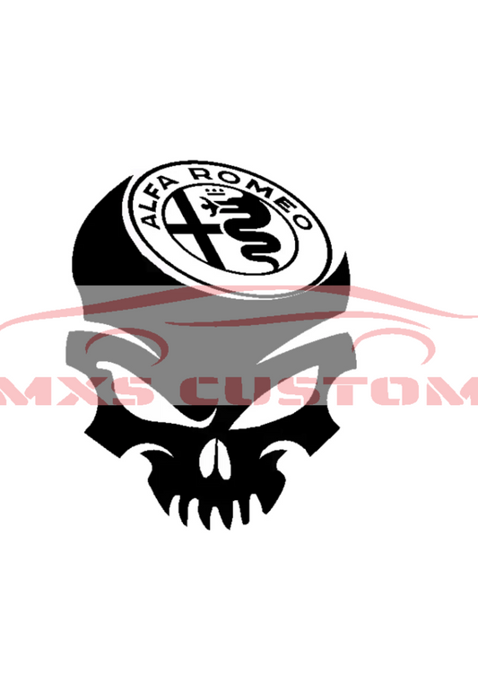 Sticker  Skull Alfa Romeo