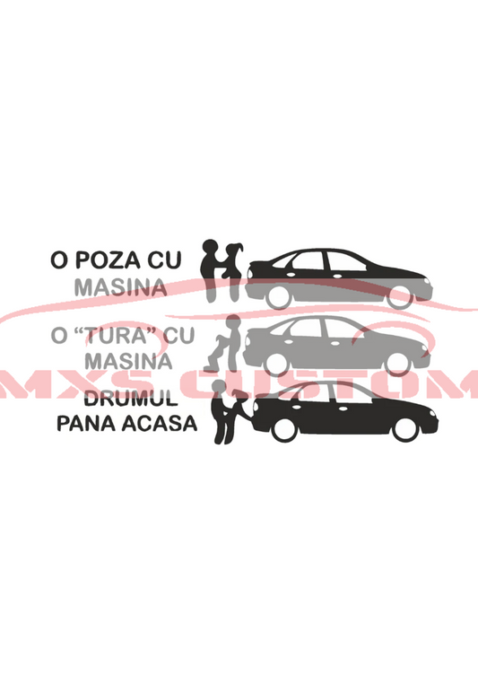 Sticker O tura cu  masina Renault Laguna