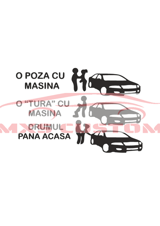 Sticker O tura cu  masina Skoda Octavia