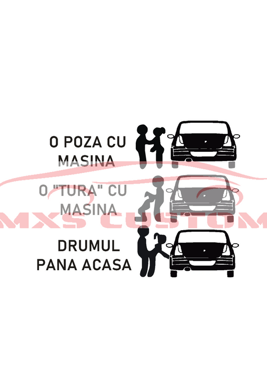 Sticker O tura cu masina Dacia Logan