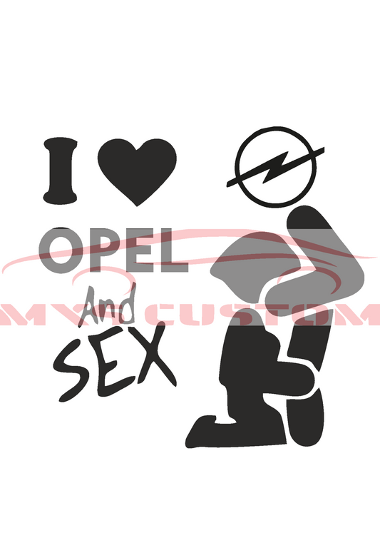 Sticker I love OPEL and sex
