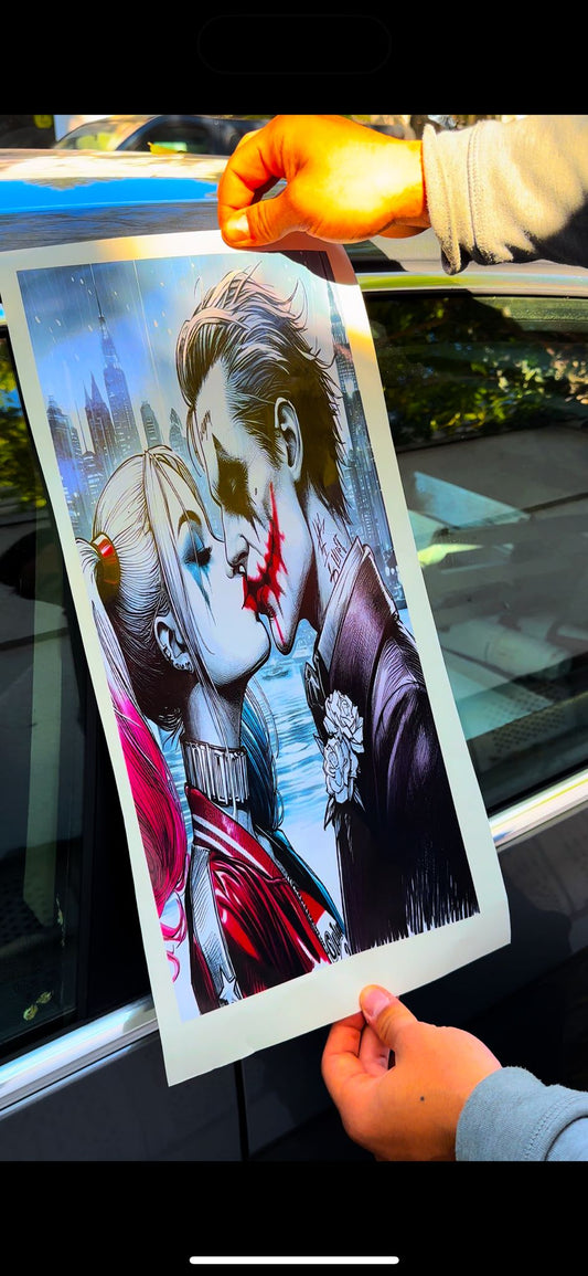 Sticker stalp joker & harley 2