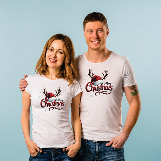 Set tricouri cuplu Merry Christmas v2