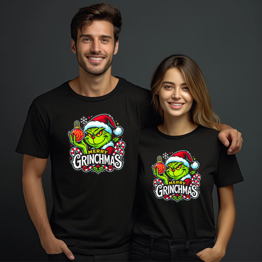 Set tricouri cuplu Merry Grinchmas