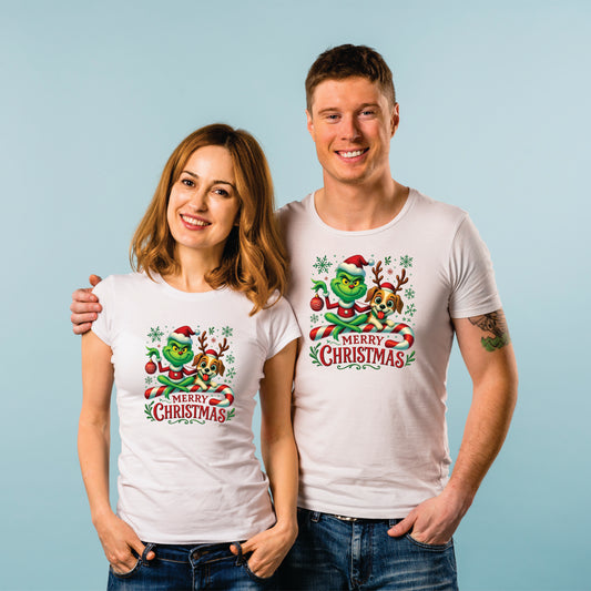 Set tricouri cuplu Merry Christmas v3