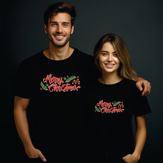 Set tricouri cuplu Merry Christmas v5