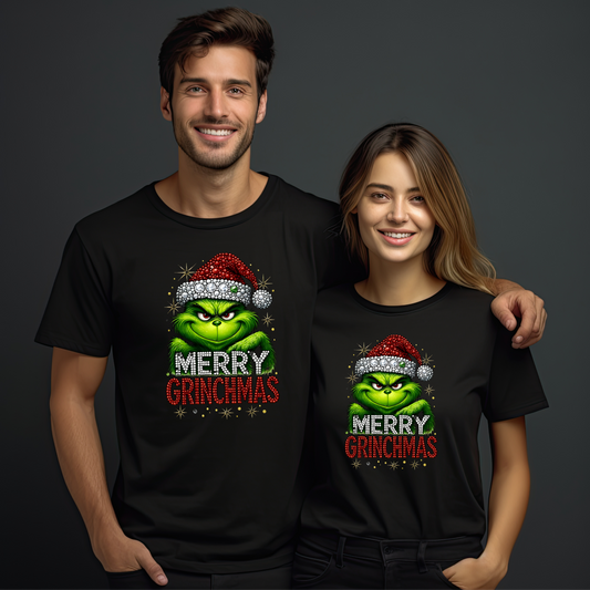 Set tricouri cuplu Merry Grinchmas