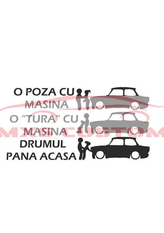 Sticker O tura cu  masina Trabant