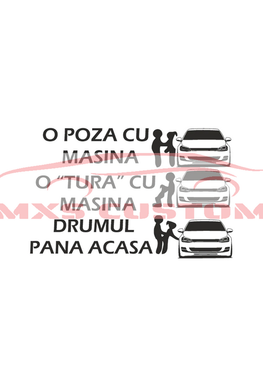 Sticker O tura cu  masina Volkswagen Golf 7